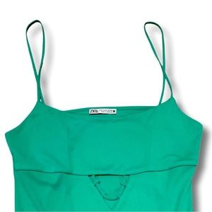 Green Zara Midi Dress Size Medium